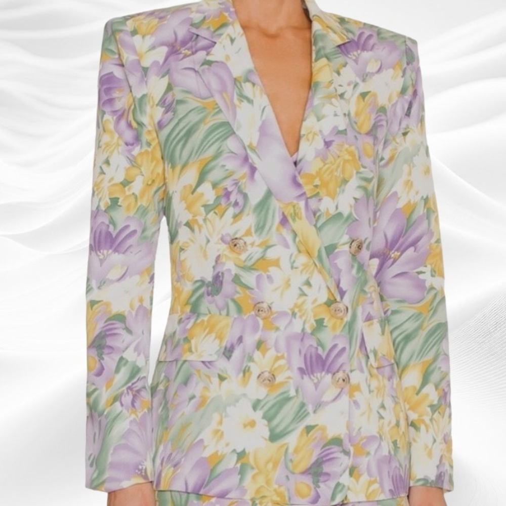 Bronx & Blanco Sienna Blazer in Lavendar Multi‎ Small/4 Silk Blend Floral